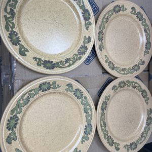 Staffordshire Retro Pottery Kilncraft Clematis 1970s 4 Side Plates