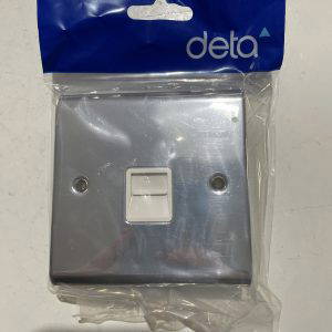Deta SD1352CHW 1gang master telephone socket chrome/white