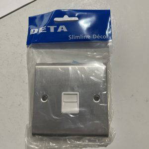 Deta SD1352SSW telephone socket stainless steel/white