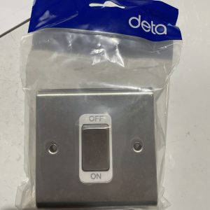 Deta SD1300SSW 50a double pole switch stainless steel/white