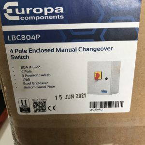 Europa Components 4Pole Enclosed Manual Changeover Switches 80a