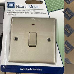 20 Amp Double Pole Switch With LED Pearl Nickel