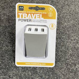 European Travel 3.4a 3 USB charging Plug
