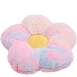 Daisy Tie Dye Lounge Flower Cushion Multicoloured 80cm Kids Bedroom Playroom