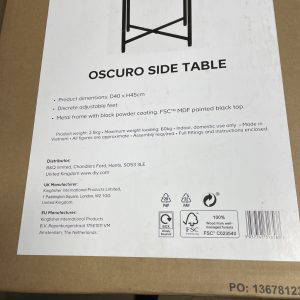 Oscuro Matt black Side table (H)45cm (W)40cm Round