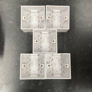 5 X  Back Box 1 Gang Plastic Surface Mounted  Pattress Extra Deep - 47mm