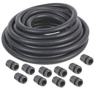 20mmØ Black Flexible Conduit 10 Metre Contractor Pack With 10 Glands
