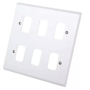 Deta 6 Gang Grid Plate Slimline G3305